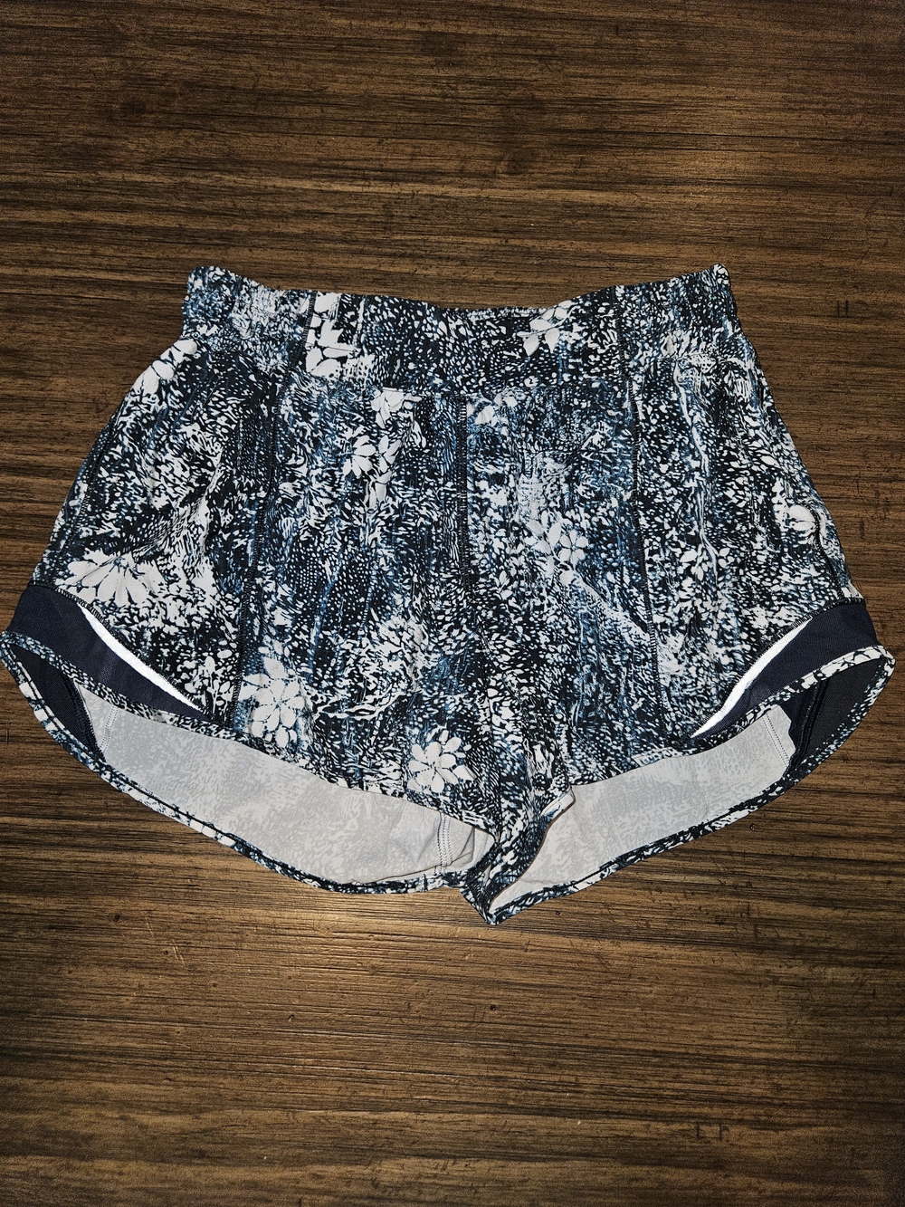 lululemon athletica Navy and White Floral Athletic Shorts